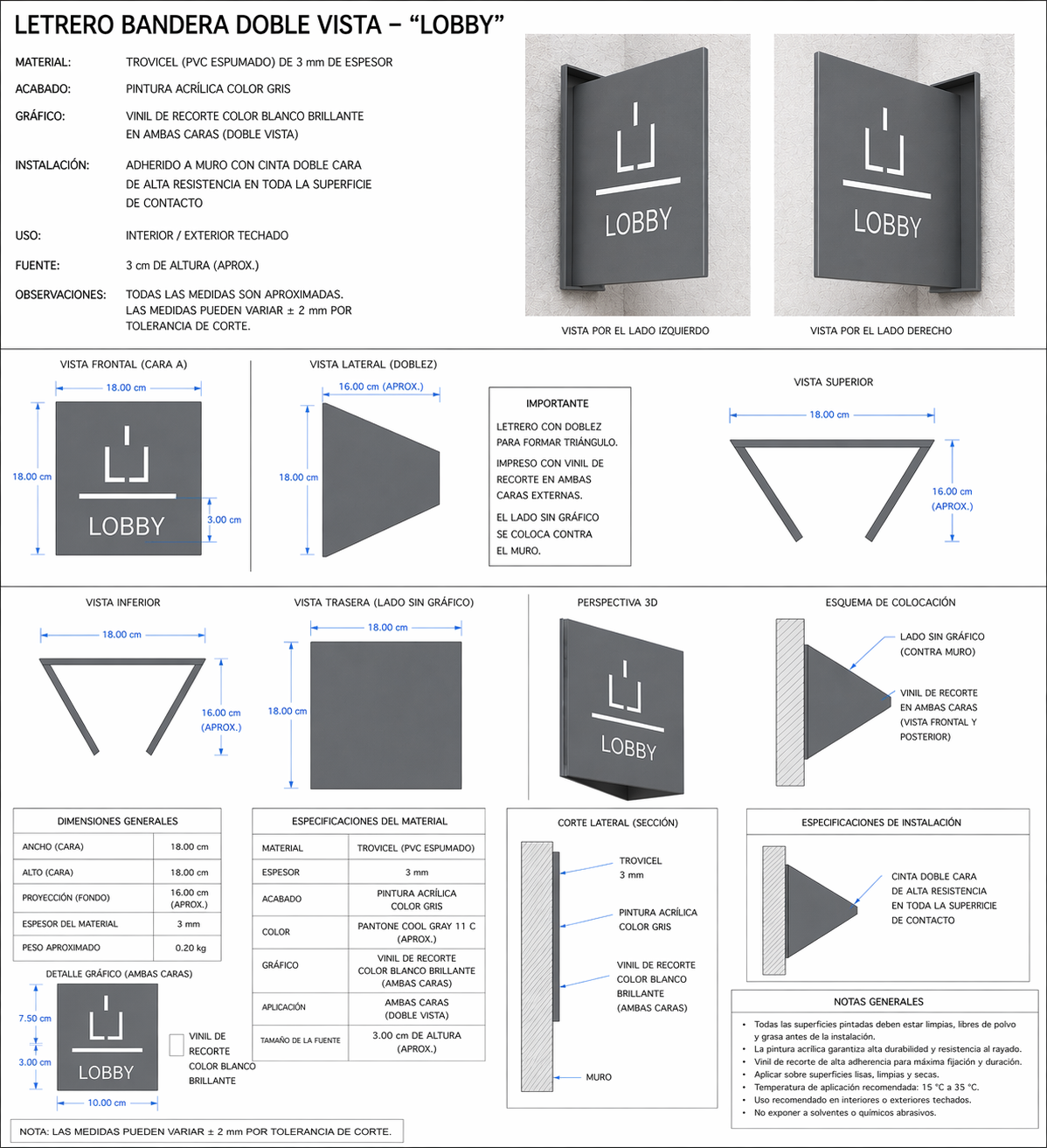 Ficha técnica de letrero bandera